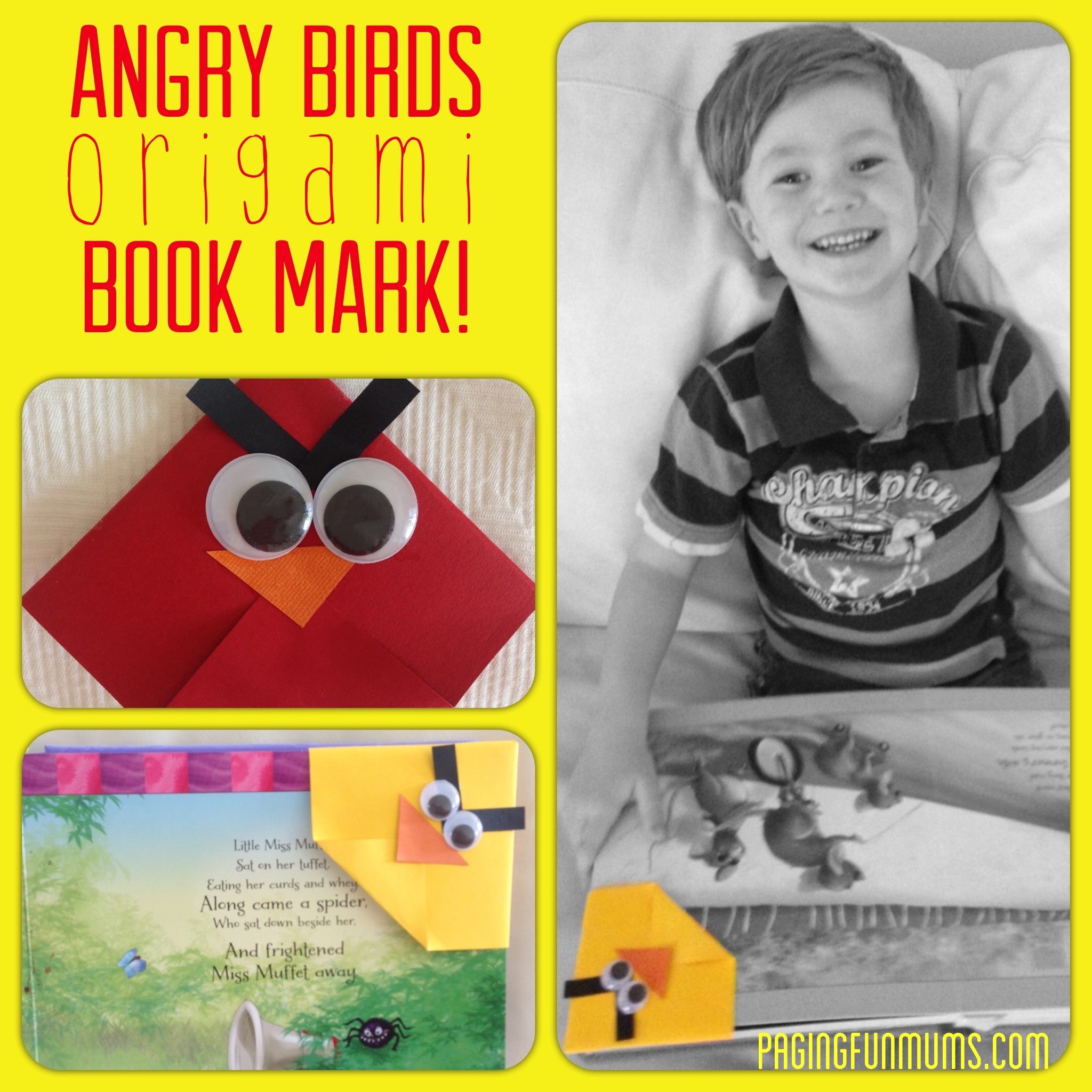 Angry BIrds Origami Book Mark!
