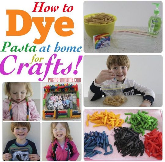 How to dye Pasta at home for Crafts!