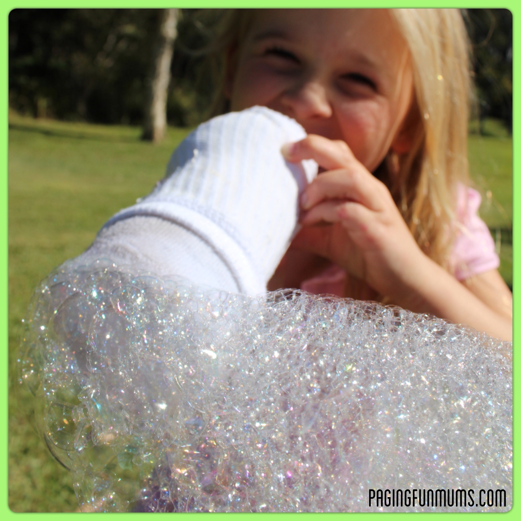 Sock Bubble Blower - so much FUN!