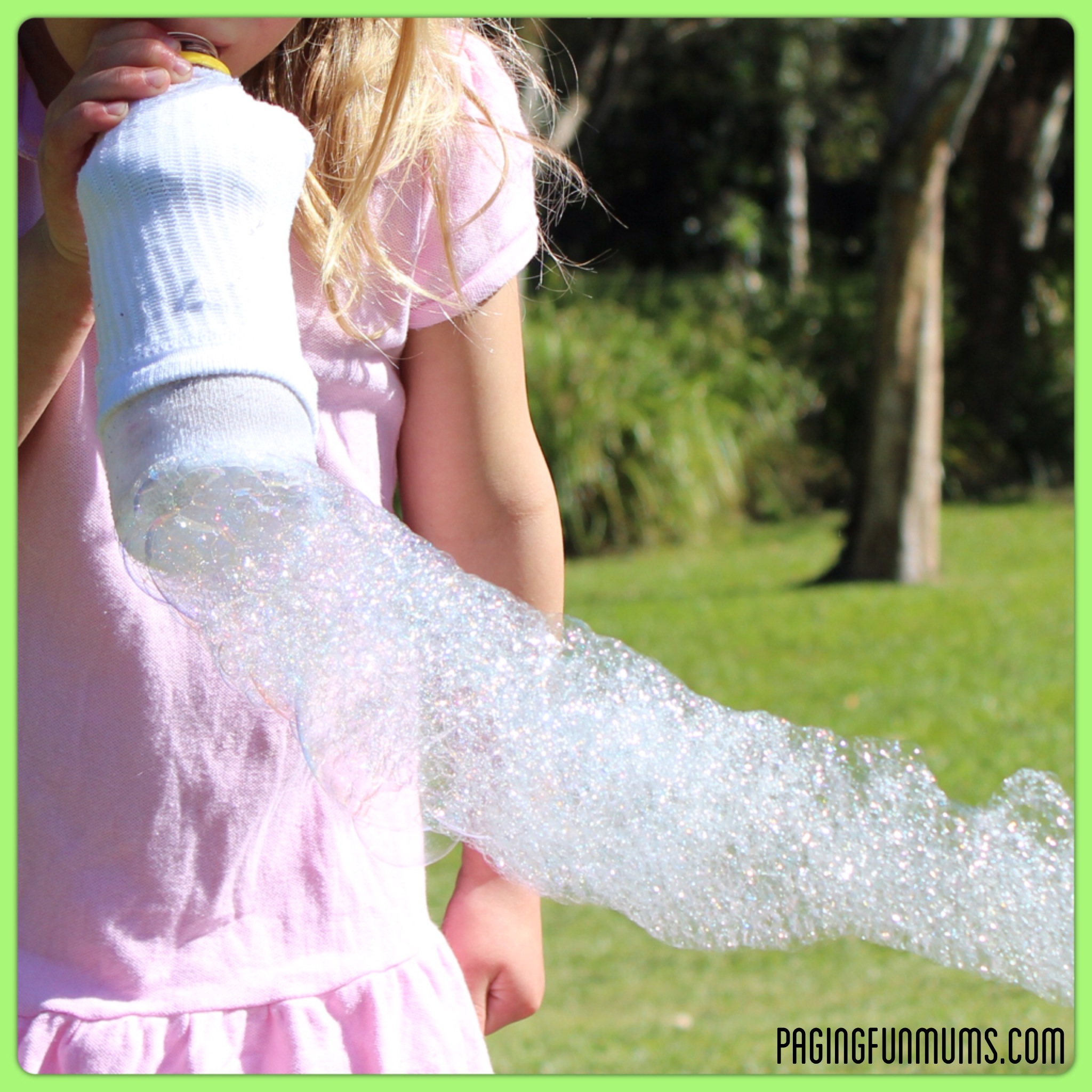 Sock Bubble Blower - so much FUN!