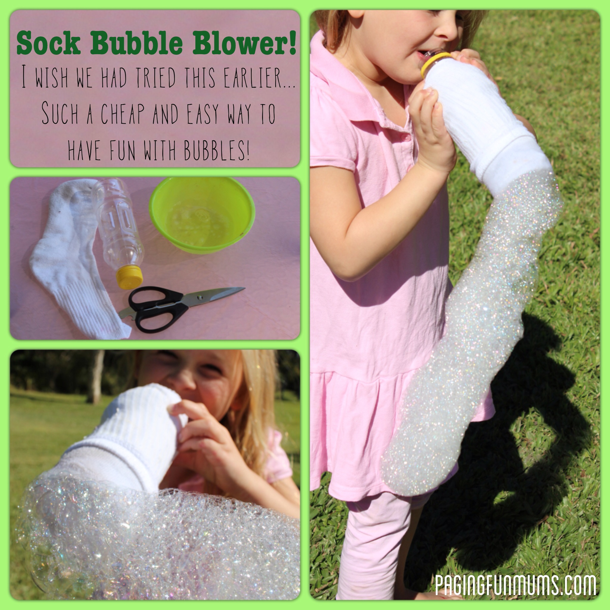 Diy Sock Bubble Blower Paging Fun Mums