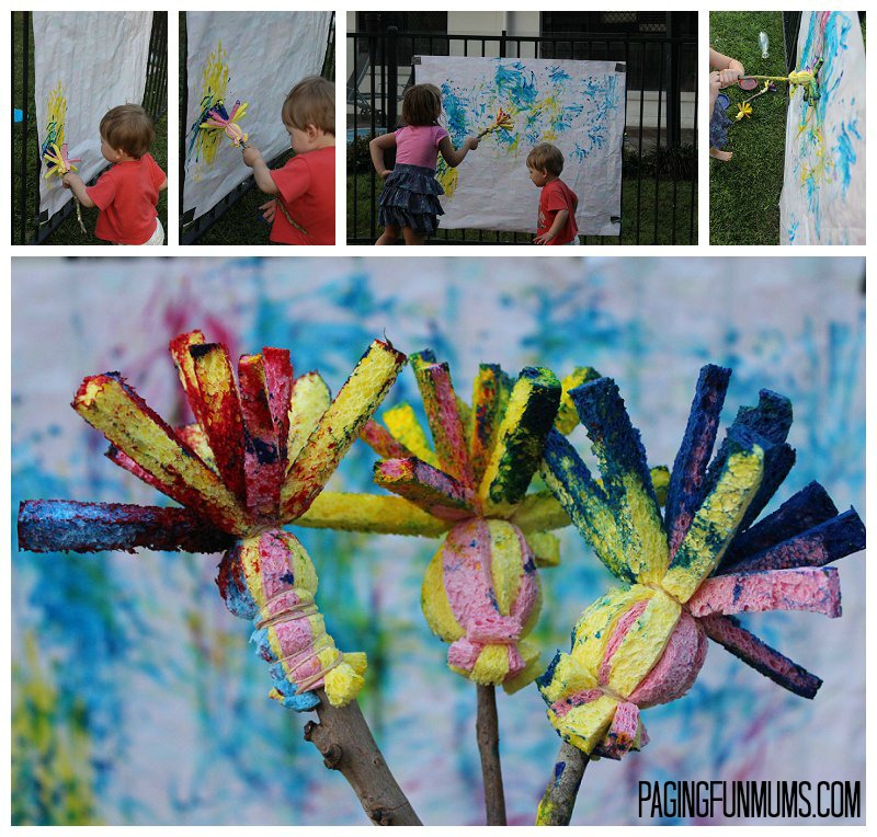DIY Paint Brushes! Perfect for playgroups, so cheap and easy to make!!