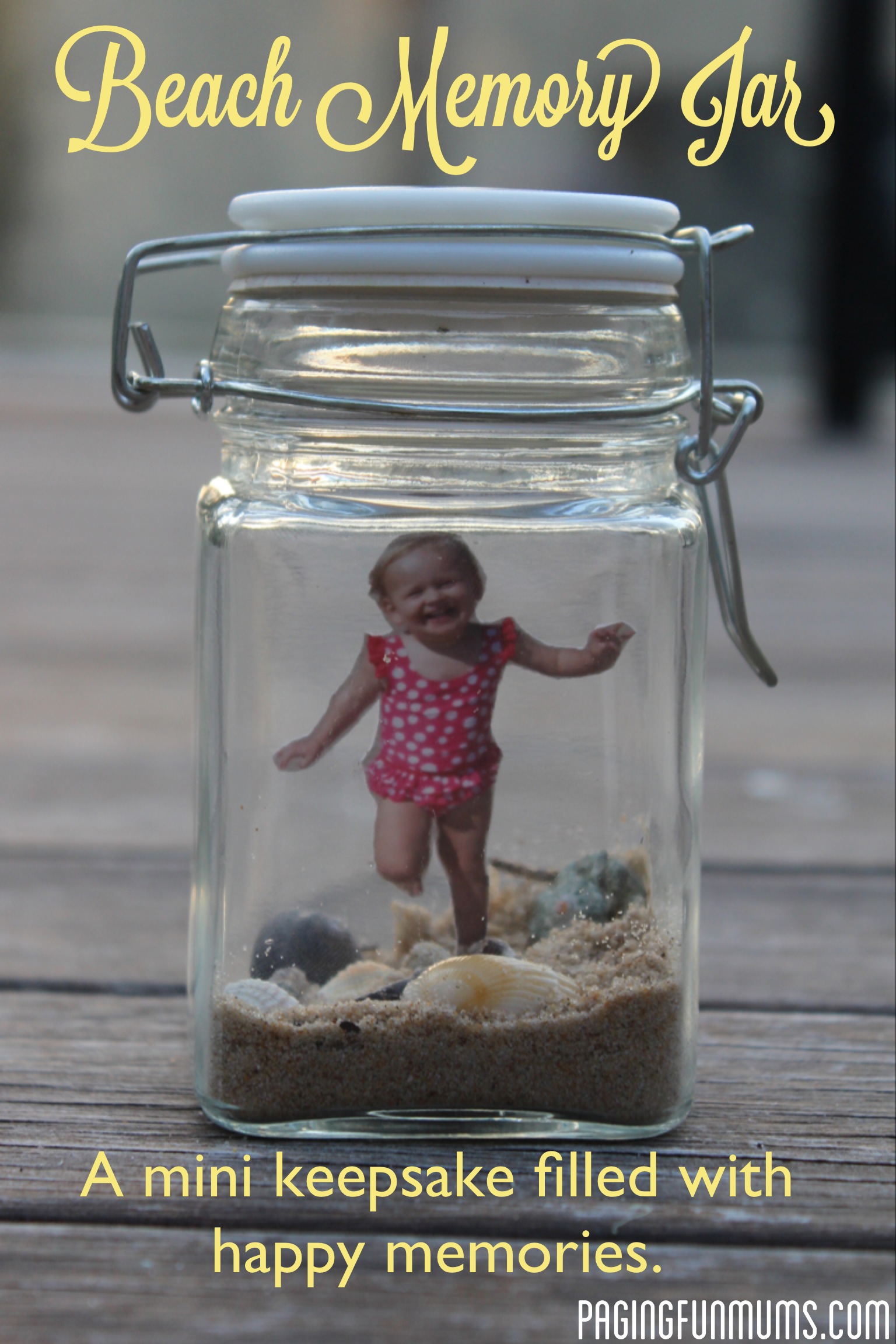 Beach Memory Jar - a special keepsake filled with happy memories and little treasures.