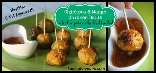 Yummy Chickpea & Mango Chicken Balls - Kid approved snack! 