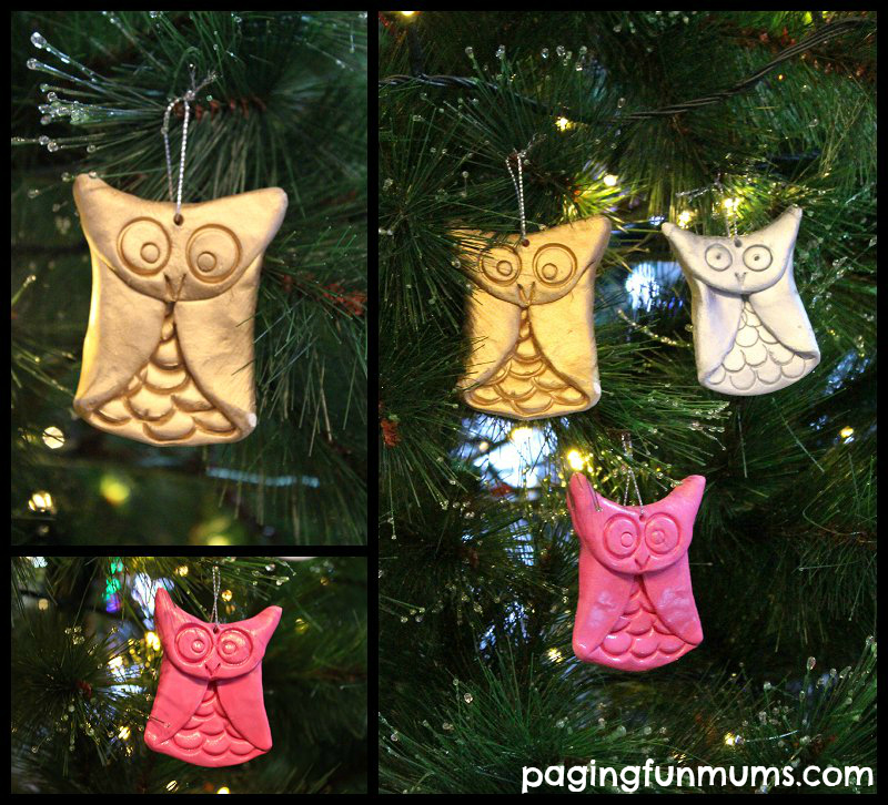 Our handmade Owl Family nesting in our Christmas tree.