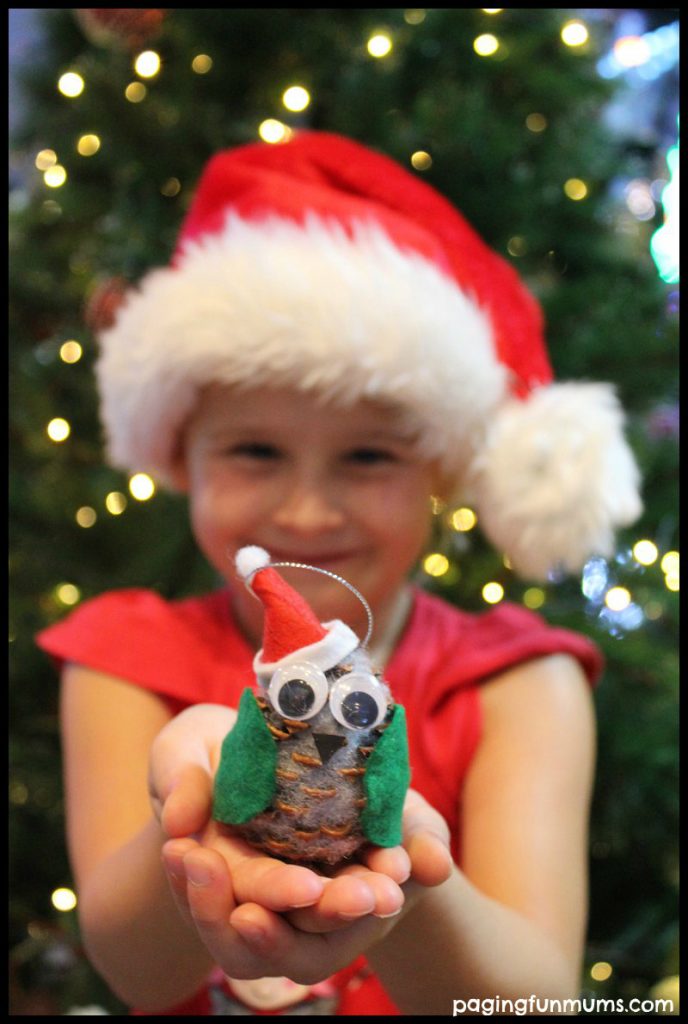 Pinecone Owl Christmas Craft