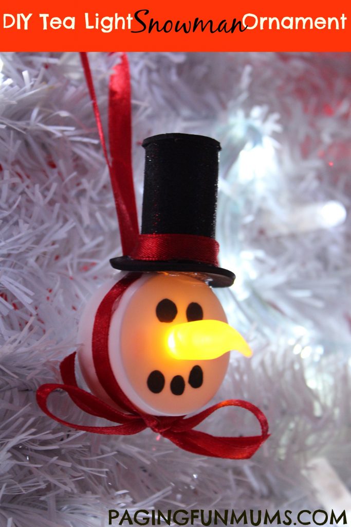 Tea Light Snowman Ornament - Paging Fun Mums