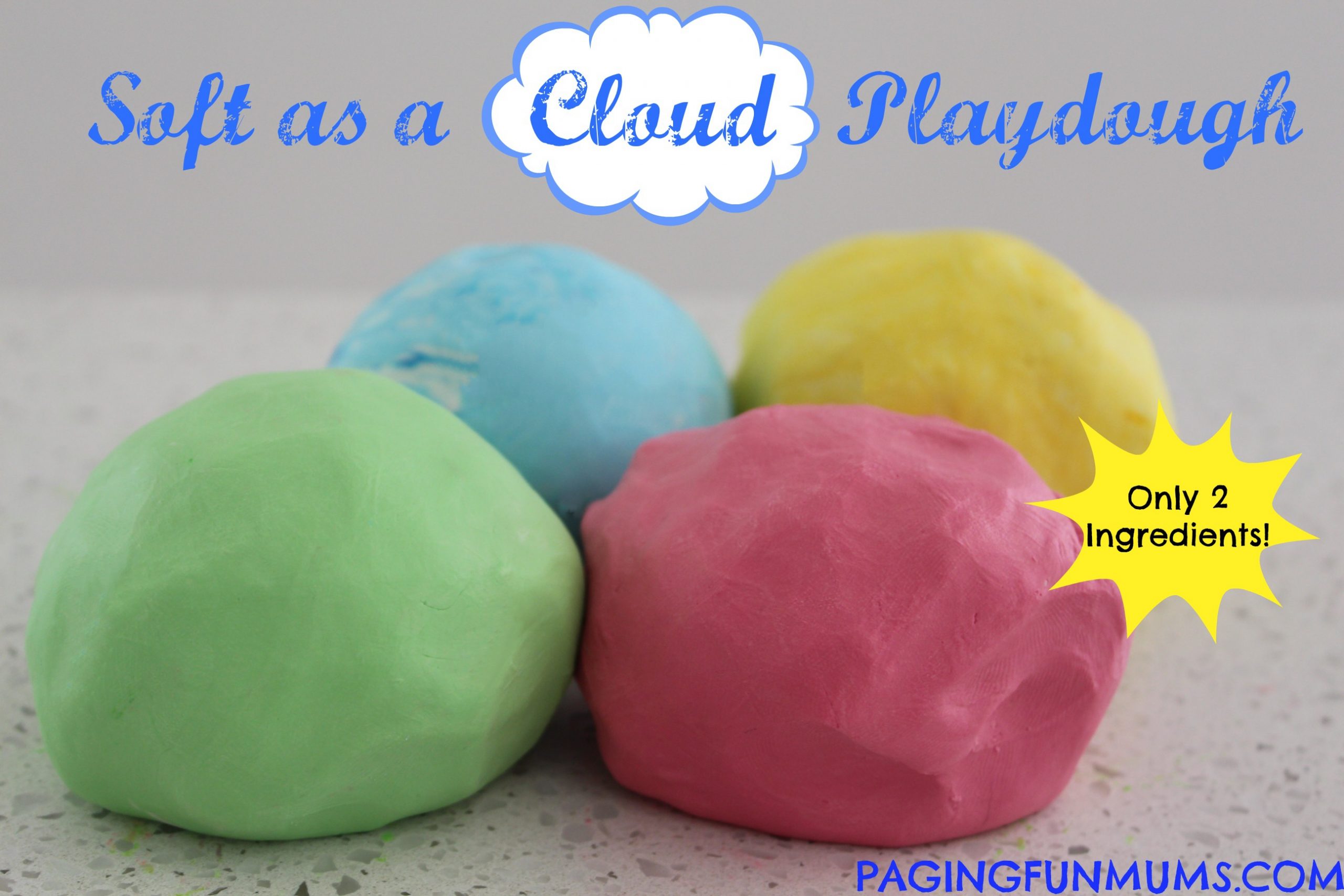 Soft As A Cloud Playdough Using Only 2 Ingredients