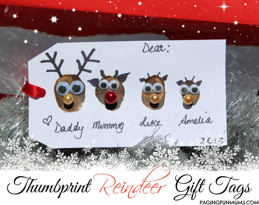 Thumbprint Reindeer Gift Tags