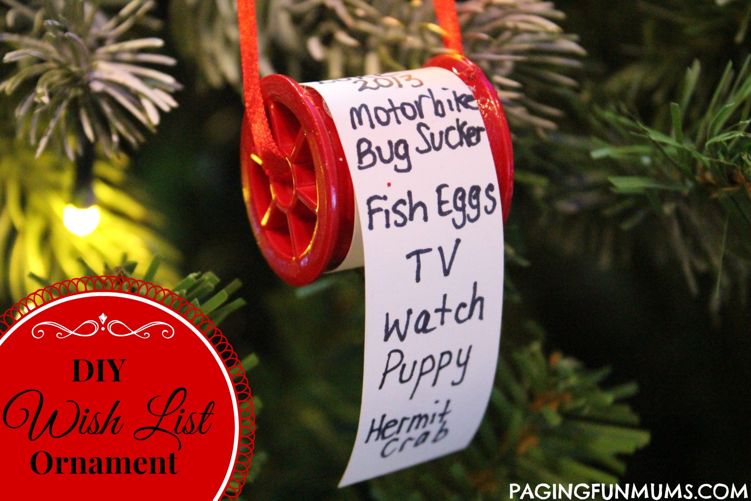 Adorable Christmas Wish List Ornament - Paging Fun Mums