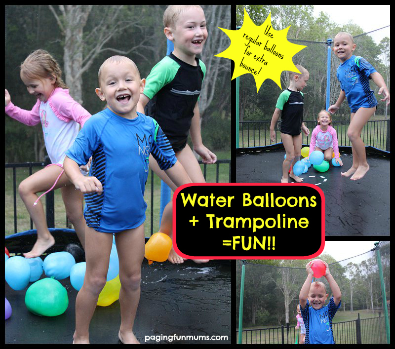 Water Balloons and Trampoline