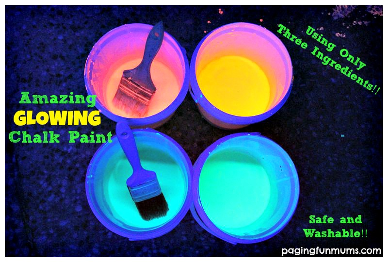 Glowing Chalk Paint - perfect for a glow party