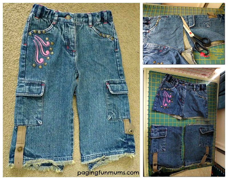 Making a bag from an old pair of jeans