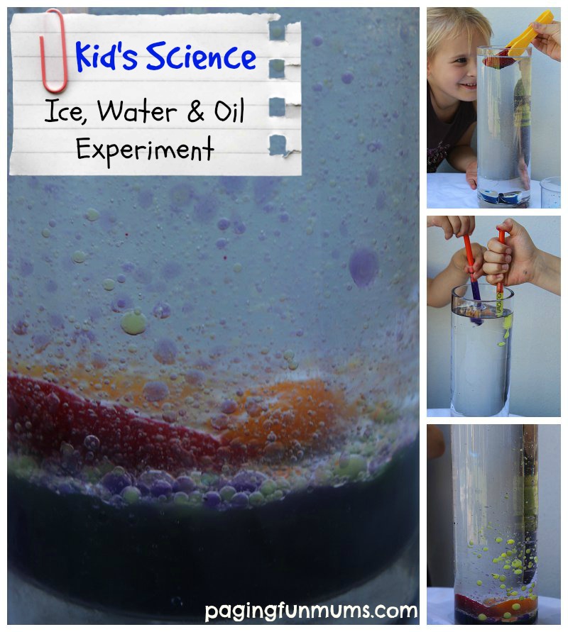 Kids Science Experiment - Ice, Water and Oil