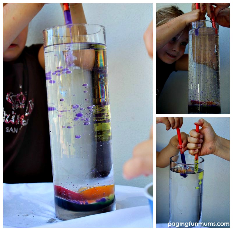 Kids Science Experiments with Ice and Oil
