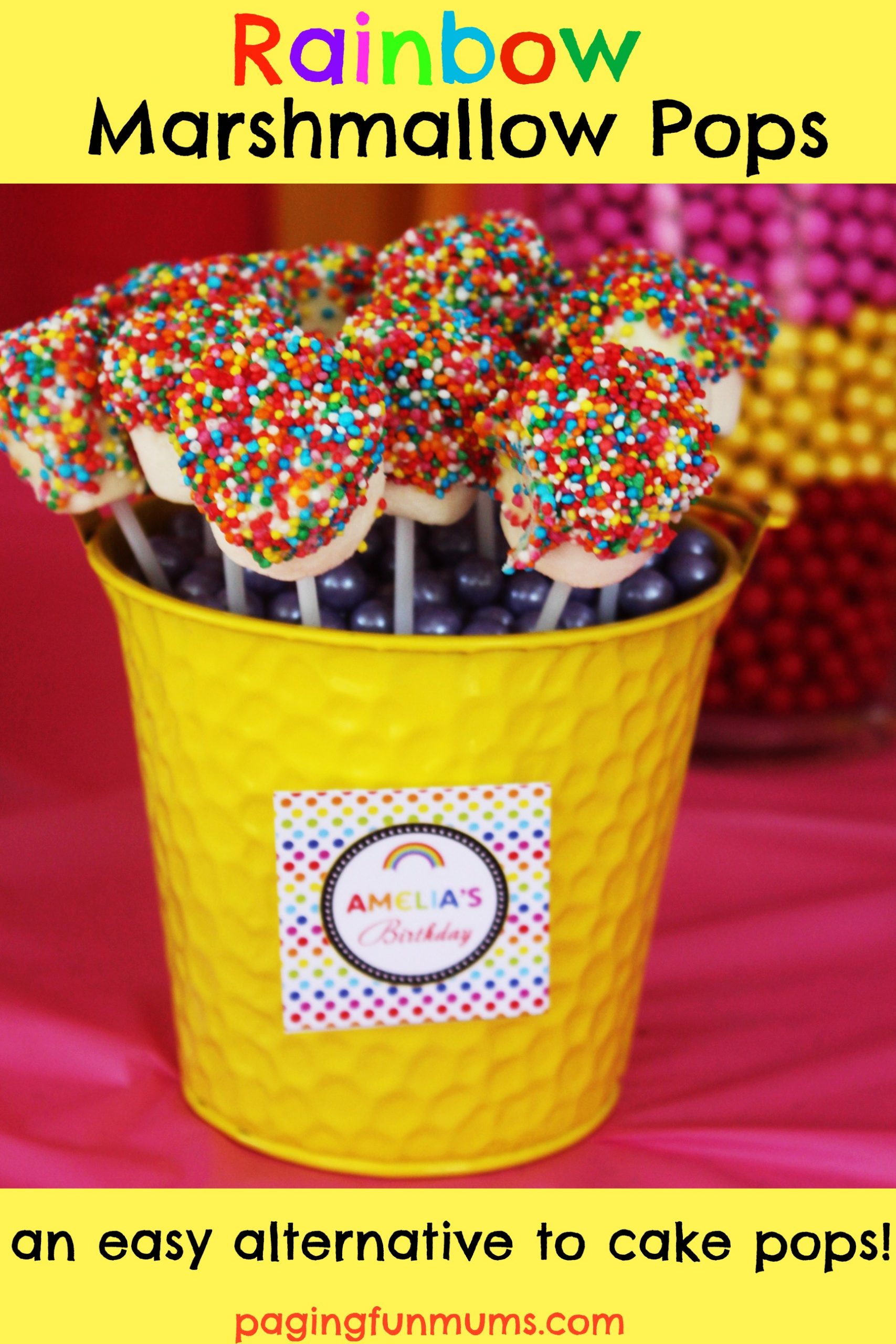 Rainbow Marshmallow Pops - Paging Fun Mums