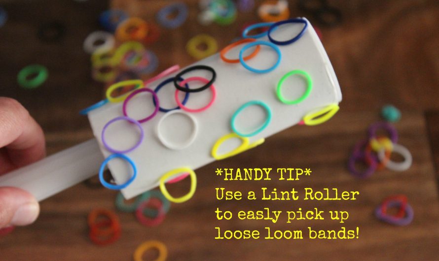 Handy Tip – Use a Lint Brush to easily pick up loose Loom Bands!