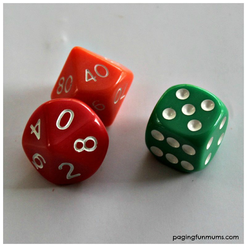 Dice for learning Mathamatics
