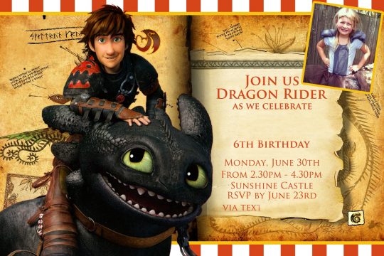 How to Train Your Dragon Party Invitation