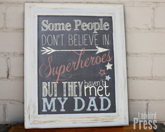 Superhero Dad Quote for Father's Day