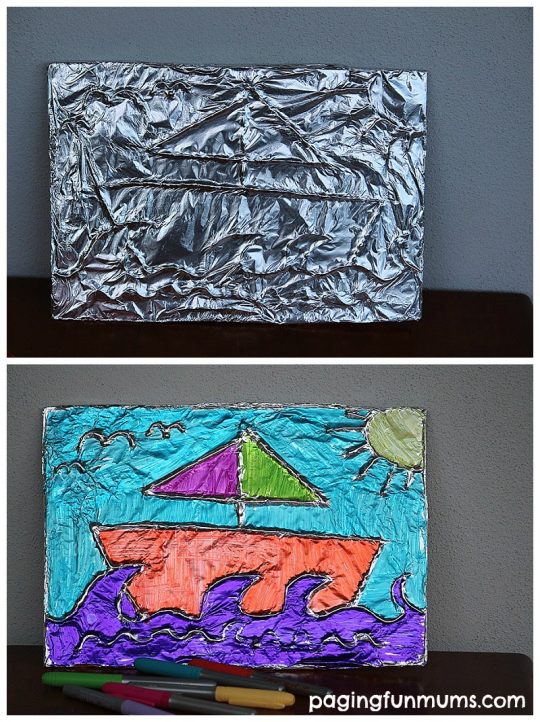 Easy Art For Kids - Drawing on Foil
