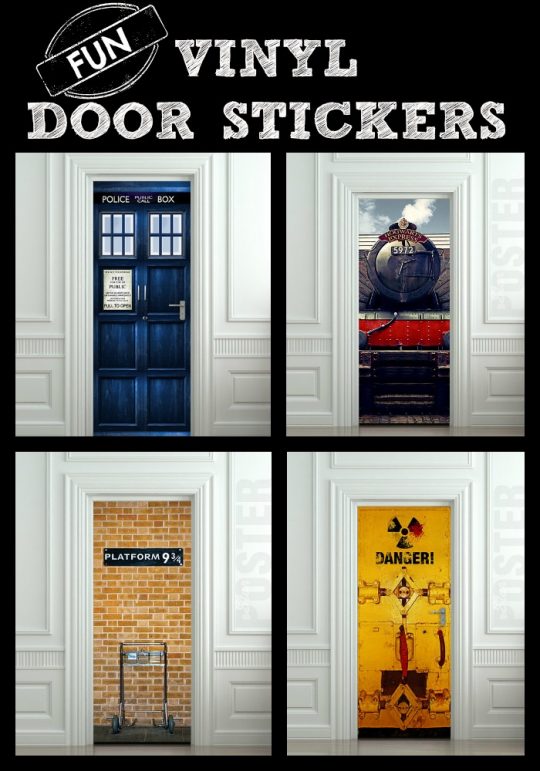 Fun Vinyl Door Stickers - easy to apply and remove!
