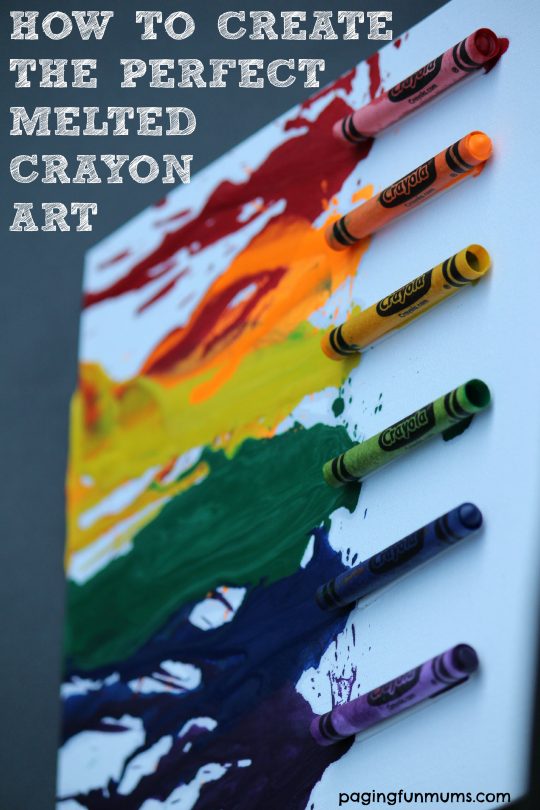 melted crayon art blue