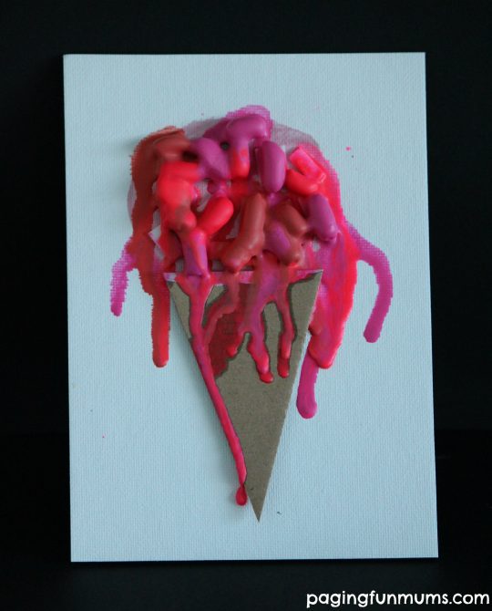 Melted Crayon Art Idea - Melting Ice Cream Cone!