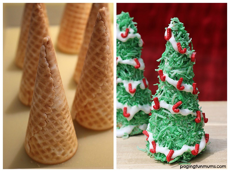 How to make Christmas Tree 'Cookies' using Waffle Cones! Easy, Fun and YUMMY!!