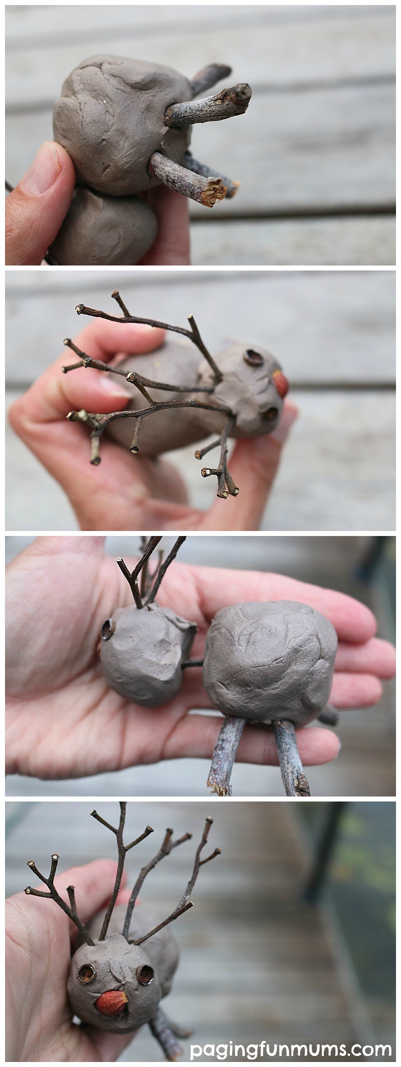 Nature Inspired Christmas Craft - using clay, twigs and other nature items!