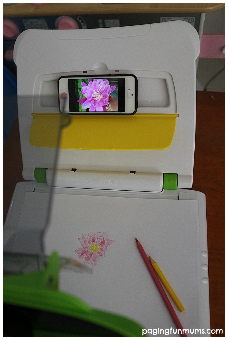 Using the Crayola Scetch Wizard to sketch from a mobile phone or tablet! Cool idea!