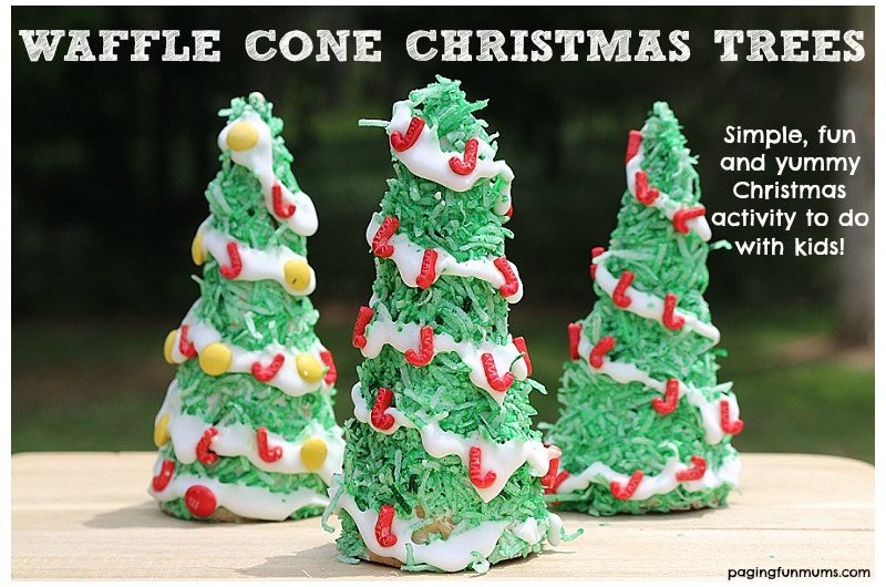 Christmas Tree Waffle Cones