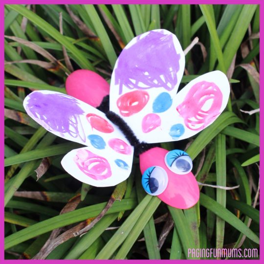Butterfly Craft Idea using plastic spoons!