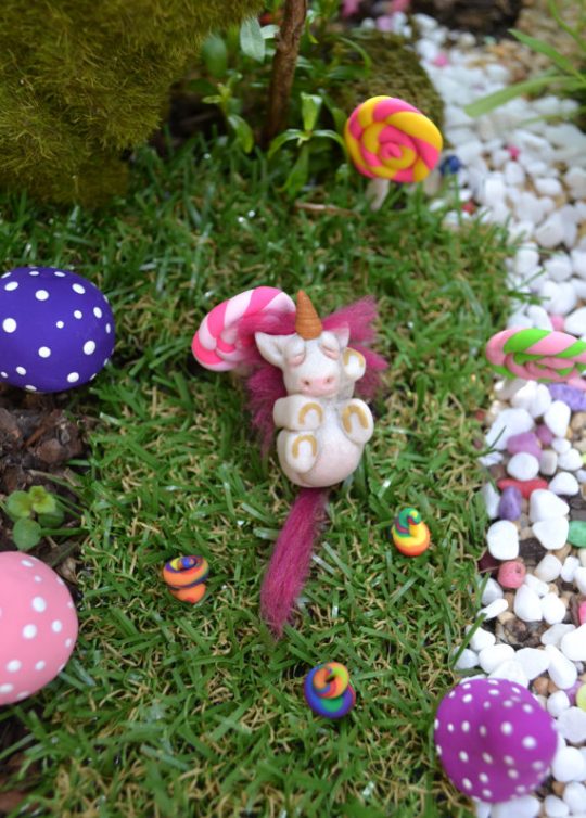 Handmade Unicorn for our Fairy Garden!