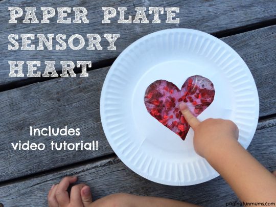Paper plate sensory heart! What a great idea! Easy video tutorial too!