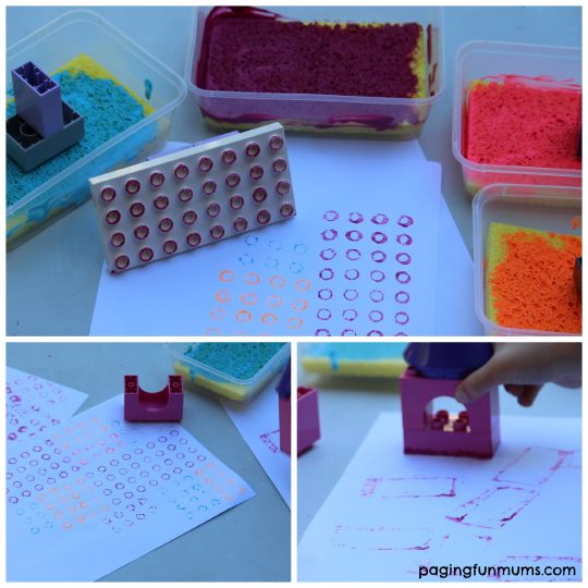 Stamping with LEGO DUPLO - I love these DIY Stamp Pads!