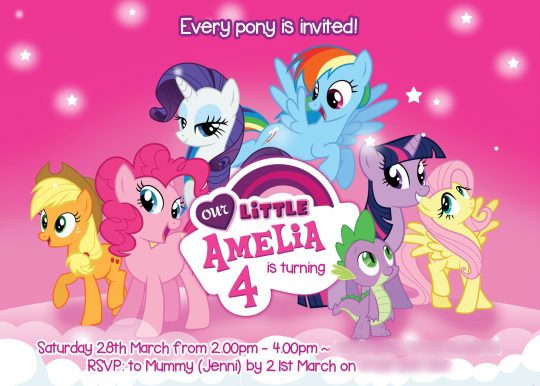 my little pony party invitation