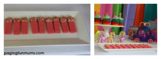 my little pony party rainbow wafers