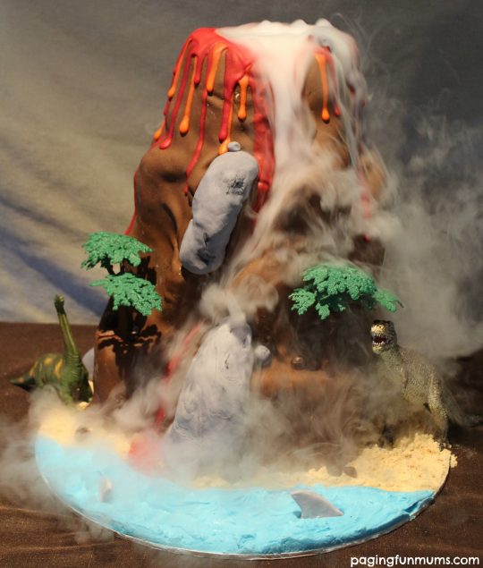 Dinosaur Volcano Cake - So many levels of awesome! Watch the video!