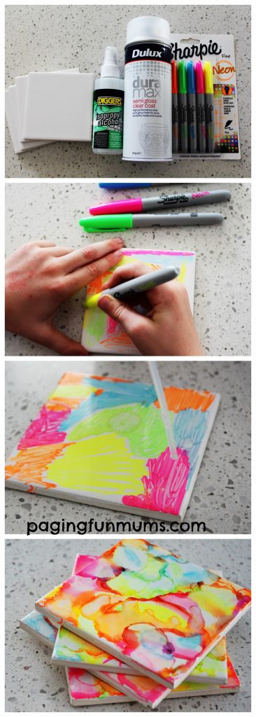 Sharpie Art Tiles by Kids