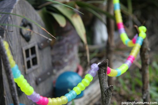 Fairy Garden Garland with glow in the dark beads!