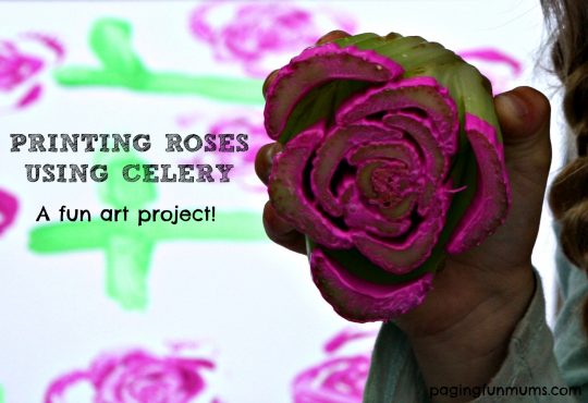 Printing roses using celery! Watch the fun video!