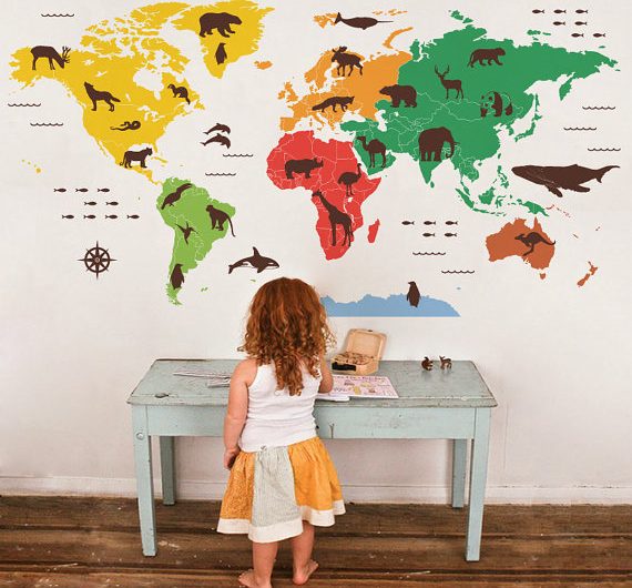World Map Wall Decals – perfect addition to a child’s room!