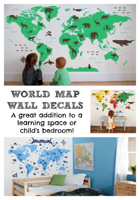 World Map Wall Decals - kid's bedroom idea!