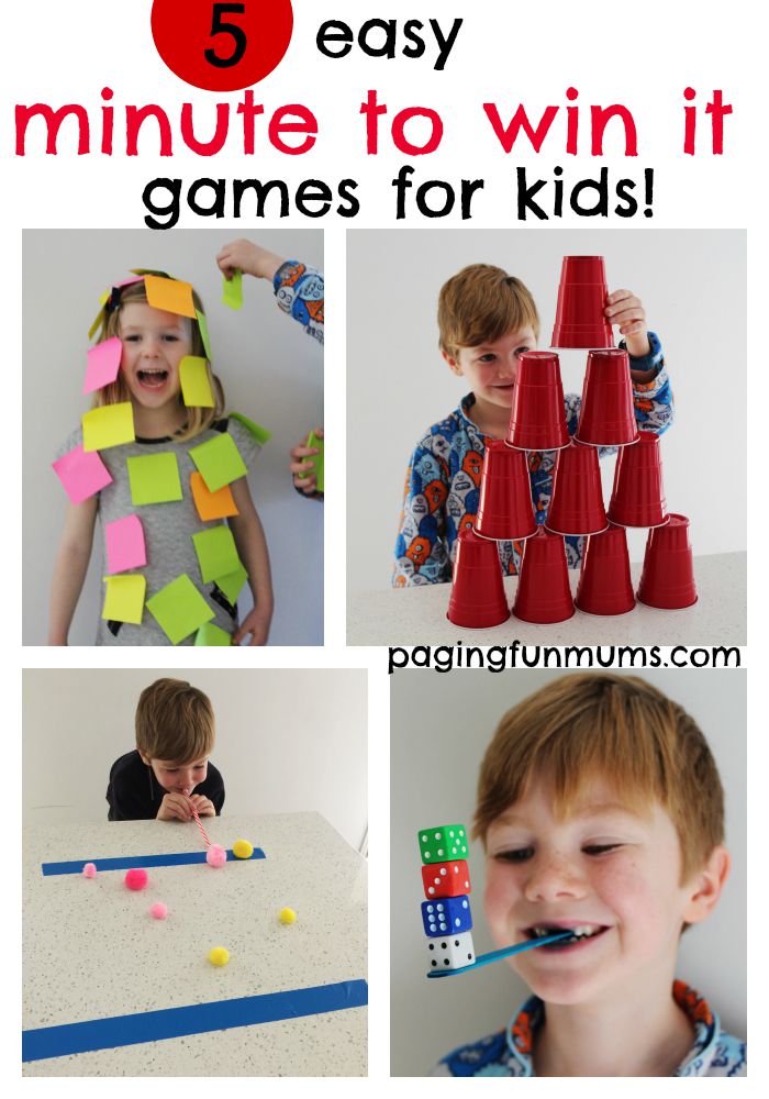 5 easy 'minute to win it' games for kids