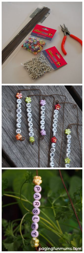 Cute beaded plant markers! A fun garden project for kids!