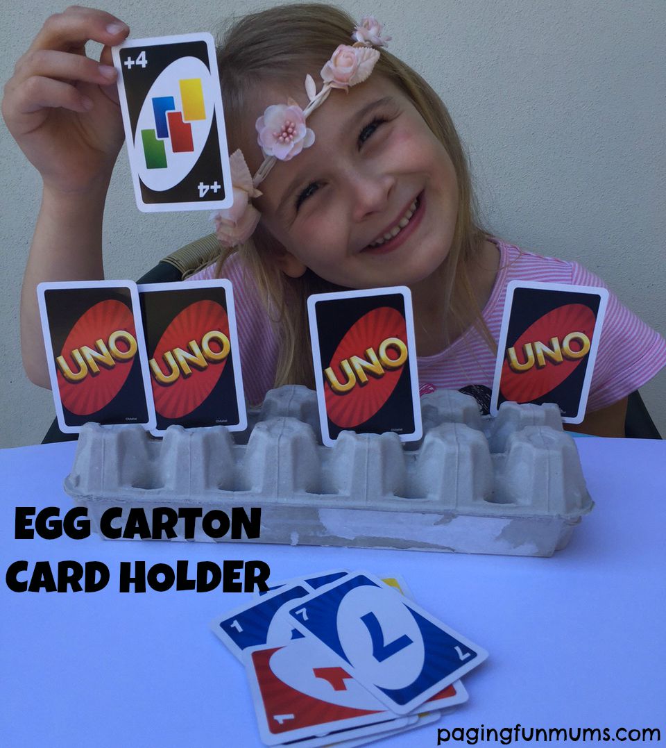 Egg Carton Card Holder for Kids!