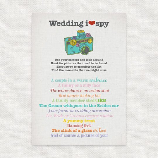 Fun wedding idea for kids! All you need is this printable and a disposable camera for each child!