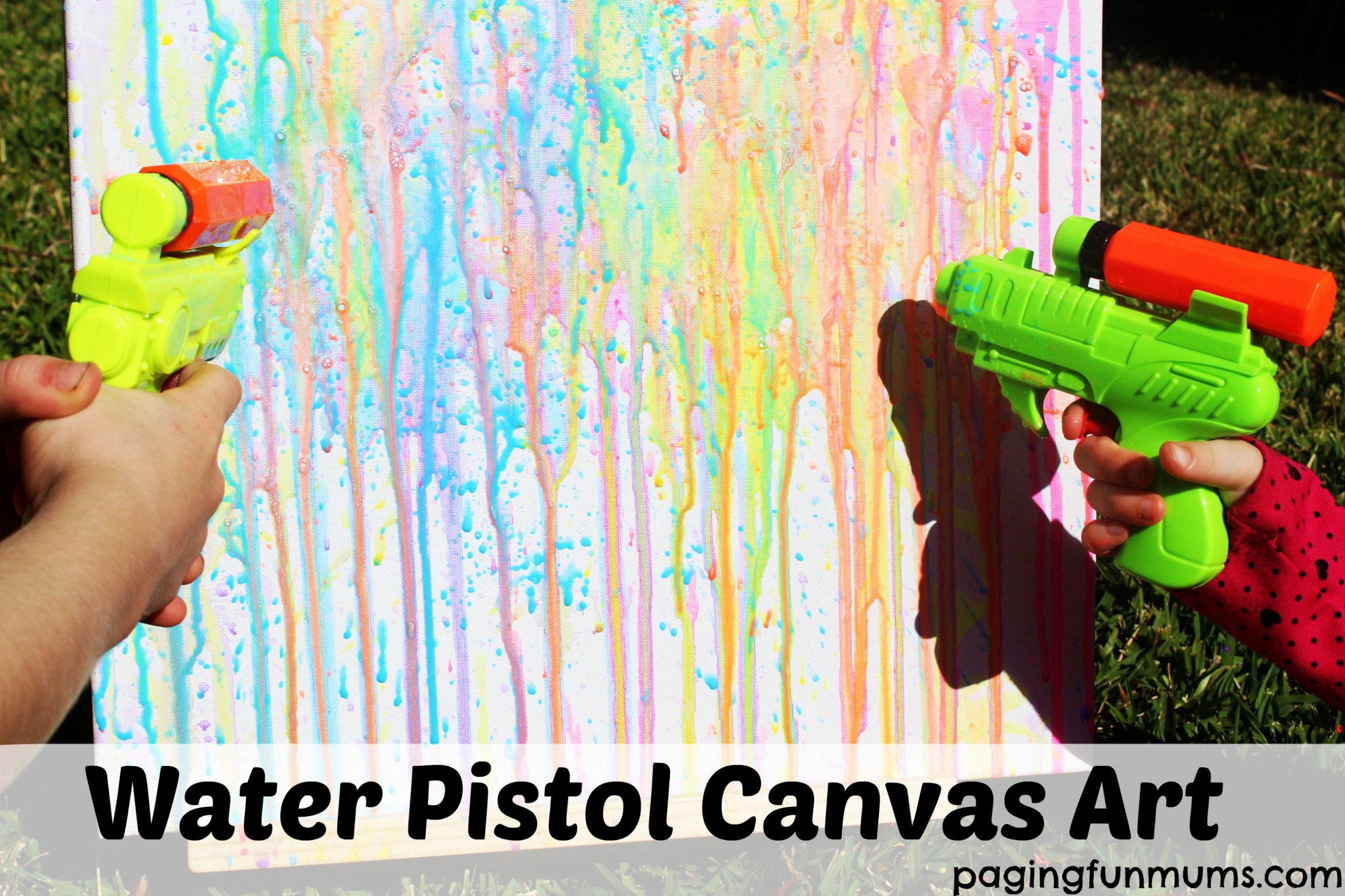 Water Pistol Painting is the best outdoor art activity ever! - Messy Little  Monster