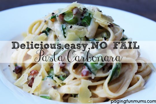 delicoous, easy, no fail pasta carbonara